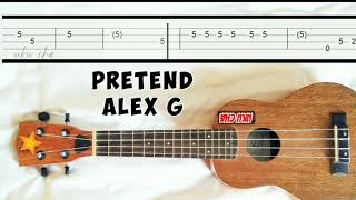 Pretend Alex G Slow easy melody fingerpicking fingerstyle ukulele tabs tutorial [upl. by Acined468]