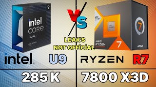 Intel 285K VS İ9 14900K VS R9 9950X VS R7 7800X3D VS R9 7950X INTEL 285K GAMİNG Test leaks [upl. by Adekahs355]