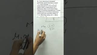 Two identical charged particles each having a mass 10 g and charge 20×10−7C are placed on  Jee [upl. by Yelwah530]