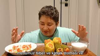 BİBER VE KABAK DOLMA ASMR  BOL YOĞURTLU BİBER DOLMASI ASMR  TURKISH FOOD SOUNDS türkasmr [upl. by Goober]