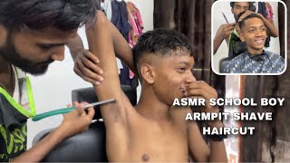 ASMR SCHOOL BOY ARMPIT RAZOR SHAVING HAIR STYLE ZERO FADE HAIRCUT TUTORIAL NEW TRENDING [upl. by Roderic]