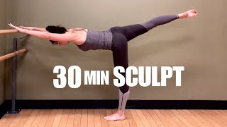 BODYWEIGHT BARRE WORKOUT  30 Minutes  Full Body  No Equipment [upl. by Enaamuj987]