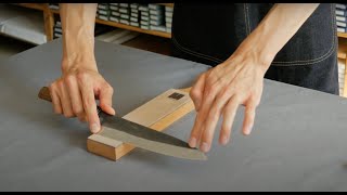 How to Hone on a Leather Strop  Tosho Knife Arts [upl. by Cristen621]