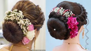 simple bun hairstyle for women  ladies hair style [upl. by Ted]