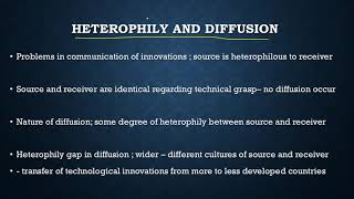 Homophily Heterophily diffusion and communication [upl. by Fermin]