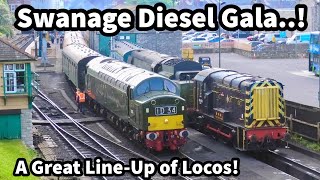 Swanage Diesel Gala  A GREAT LineUp of LOCOS [upl. by Alemap]