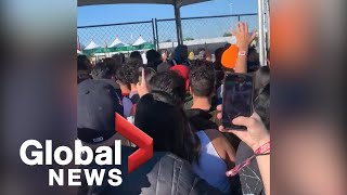 Astroworld concert crush Fans rush security prior to quotmass casualty incidentquot at Travis Scott show [upl. by Henrik]