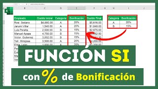 🔴Función SI en Excel🤔Cómo SACAR la BONIFICACIÓN de los TRABAJADORES en Excel [upl. by Burck702]