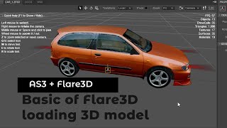 AS3  Flare3D Flare3D basic to load 3D model [upl. by Leduar852]