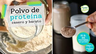 POLVO DE PROTEÍNA CASERO Y BARATO  Sabor chocolate y natural con 21 g de proteína por porción [upl. by Snehpets]