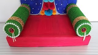 224 How to make Pillow for Ganpati Bappa  Ganpati Decoration Idea  Bolster Pillow [upl. by Burkley329]