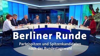 Bundestagswahl Berliner Runde der Parteispitzen [upl. by Ahso]