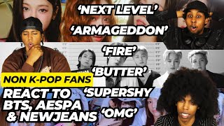 NON KPOP FANS REACT TO BTS NEWJEANS amp AESPA FOR THE FIRST TIME [upl. by Seely741]