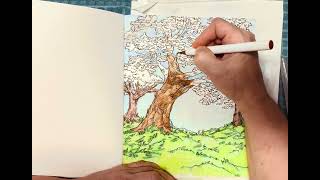 WIP USING CHROMATEK Watercolor Brush Pens in Woodland Watercolor PART 4 [upl. by Caine]