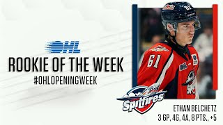 Spitfires Ethan Belchetz named OHL Rookie of the Week [upl. by Celio]