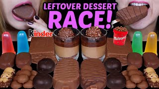 ASMR LEFTOVER DESSERT RACE TICO ICE CREAM MALTESERS CARAMEL CHOCOLATE CAKE BAR FERRERO MOUSSE 먹방 [upl. by Idnim]