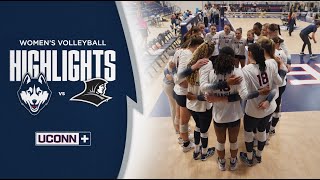 HIGHLIGHTS  UConn Volleyball Sweeps Providence [upl. by Gnaw]