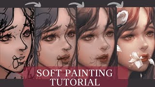 Medibang Soft painting  Brush settings  TUTORIAL  SPEEDPAINT [upl. by Fiden]