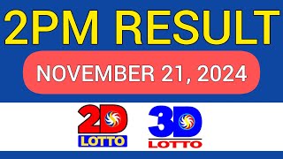 Lotto Result Today 2PM Live  November 21 2024 Thursday [upl. by Onirefez]