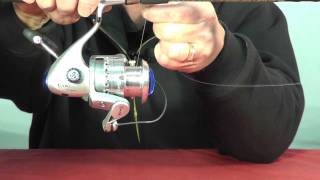 HOW TO Tie MONO and BRAID Fishing Line to Spinning Reel Spool Easy and Strong [upl. by Osicnarf796]