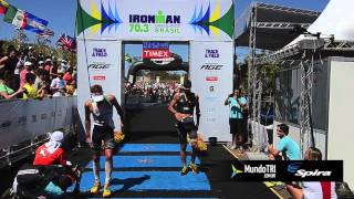 Chegada masculina  Ironman 703 Brasil [upl. by Enilhtak483]