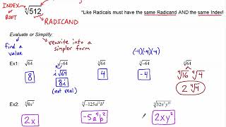 Simplifying NthRoot Radicals [upl. by Bazil]