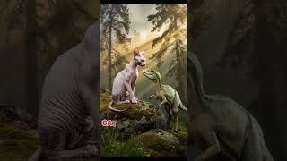 Cat dinosaur hybrid fusion cat hybrid hybridanimals shorts [upl. by Ahsenak]