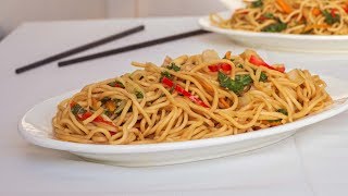 Chinese Lo Mein Recipe  Noodles with mixed Vegetables  Vegetarian [upl. by Yelad802]