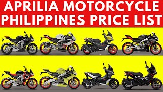 Aprilia Motorcycle Philippines Price List  Tuono 660 RS 660 SR GT RSV4 Tuareg 660 RS 457 [upl. by Eanad]