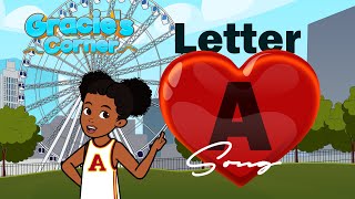 Letter A Song  Letter Recognition and Phonics with Gracie’s Corner  Nursery Rhymes  Kids Songs [upl. by Llesirg359]