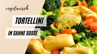 Tortellini in Sahne Soße mit Gemüse  vegetarisch One Pot Pasta [upl. by Leirbaj200]