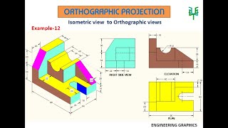 Isometric to Orthographic  Ex  12 [upl. by Ycnahc]