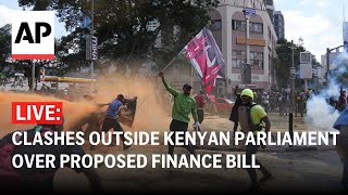 LIVE Clashes erupt outside Kenyan Parliament over proposed finance bill [upl. by Benedix]