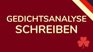 GEDICHTSANALYSE SCHREIBEN DEUTSCH schnell amp einfach erklärt animiert 🇩🇪 [upl. by Sylvester]