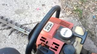 Stihl HS80 Hedge Trimmer Cold Start [upl. by Sashenka64]