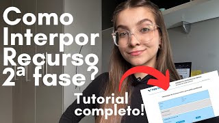 COMO FAZER E PROTOCOLAR RECURSO PARA 2ª FASE OAB  Tutorial passo a passo de como interpor [upl. by Orianna]