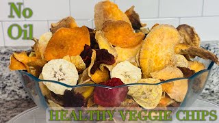 HOW TO MAKE HEALTHY VEGGIE CHIPS  NO OIL  CRISPY  CHYUMMY [upl. by Hans]