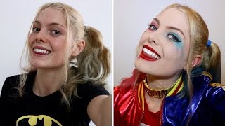 Infamous Harley Quinn Hair and Makeup Tutorial [upl. by Afinom491]