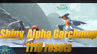 Shiny Alpha Garchomp  1118 resets  Pokemon Legends Arceus [upl. by Eeslek]