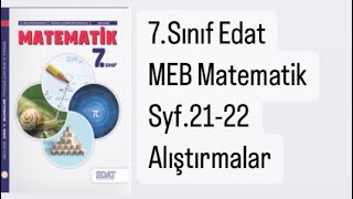 7SINIF EDAT MEB MATEMATİK DERS KİTABI S2122 ALIŞTIRMALAR [upl. by Alleul]