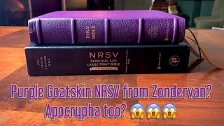 NRSV Personal Sized Large Print Bible with Apocrypha PURPLE GOATSKIN [upl. by Winnick]