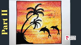 SILHOUETTE PAINTING  WATER COLOUR  POINTILLISM ART  DOT PAINTING PART II [upl. by Tansey]