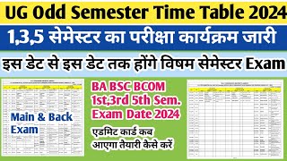 UG Odd Semester Exam Time table 2024  Ba exam time table 2024  ba time table 2024  mjpru scheme [upl. by Armil711]