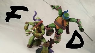 Revoltech TMNT Donatello and Leonardo Action Figure Review [upl. by Denoting]