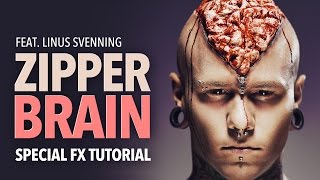 Zipper brain halloween makeup tutorial feat Linus Svenning [upl. by Darraj690]