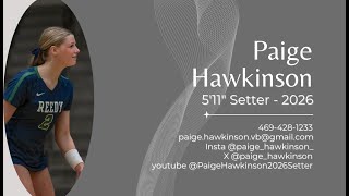 Paige Hawkinson 511quot Setter co 26 TX 5A Div 1 Playoffs [upl. by Ymorej]