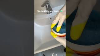 Clean out my sink drain with me 🧽 cleantok cleaning satisfying bathroomcleaning cleanout [upl. by Emalee]