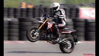 2018 Aprilia Dorsoduro Review  Race Track Test [upl. by Belva796]