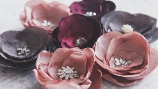 Kendin Yap Kumaştan Çiçek  DIY Fabric Flowers [upl. by Nyrol481]