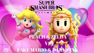 SSBU  Peach me amp Zelda vs Fake Mario amp Dark Link [upl. by Baum]